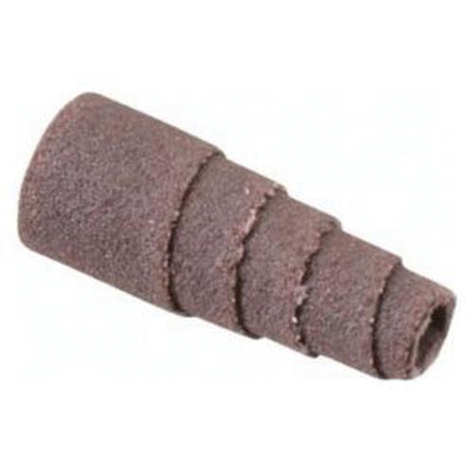 Cartouche de bande abrasive conique ALO, 180 Grain, 3/8" dia., Oxyde d'aluminium, 1" lo, 1/8" Dimension de l'arbre