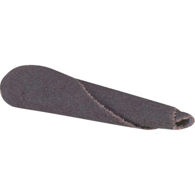 Cartouche de bande abrasive conique ALO, 320 Grain, 3/16" dia., Oxyde d'aluminium, 1" lo, 1/8" Dimension de l'arbre