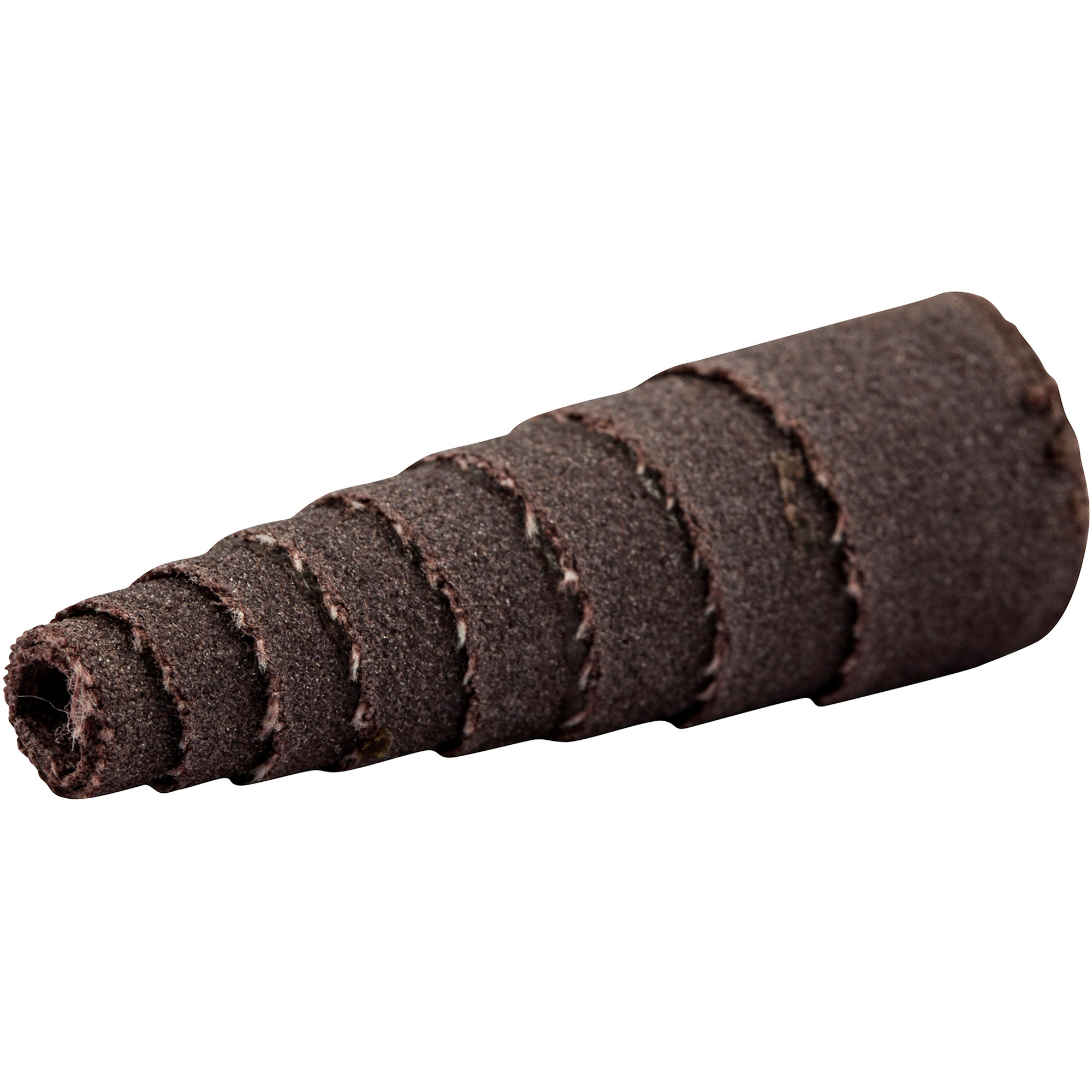 Cartouche de bandes abrasives coniques ALO, 100 Grain, 1/2" dia., Oxyde d'aluminium, 1-1/2" lo, 1/8" Dimension de l'arbre