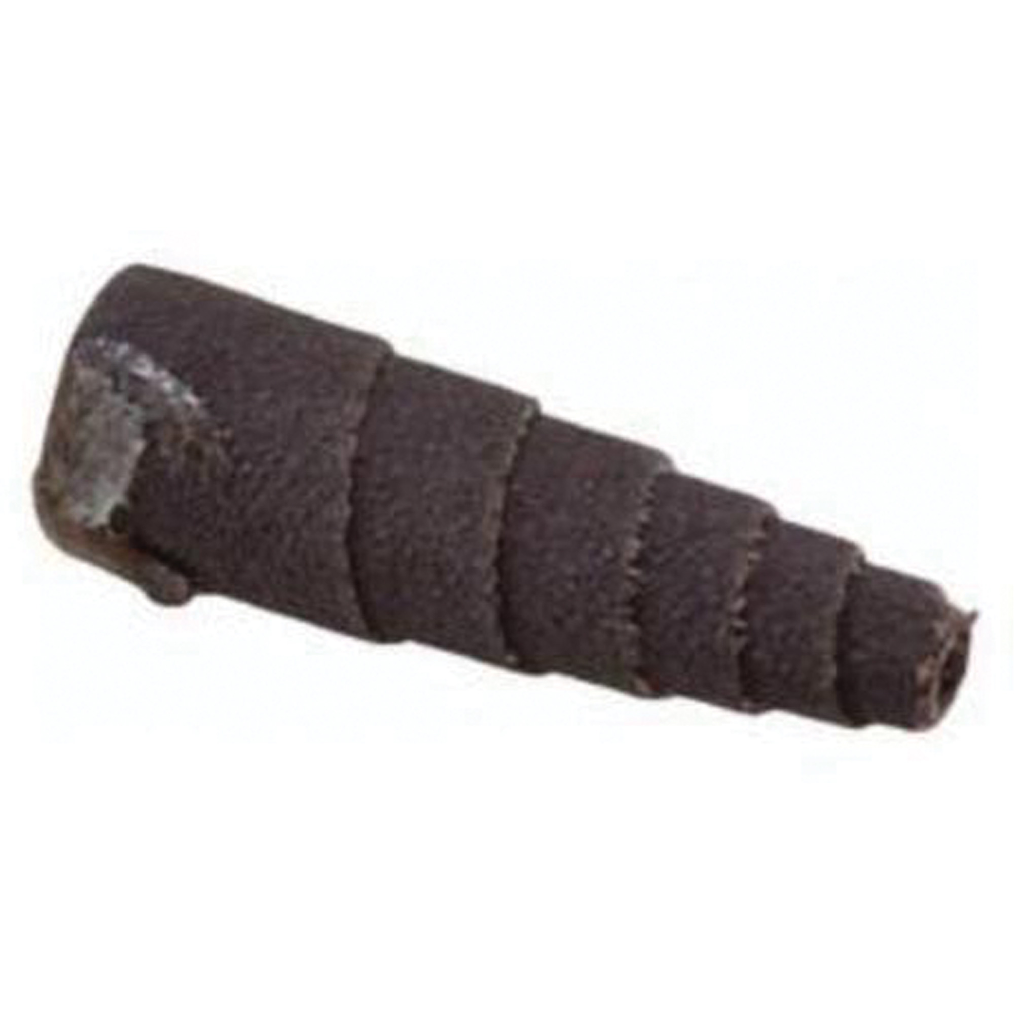 Cartouche de bandes abrasives coniques ALO, 120 Grain, 1/2" dia., Oxyde d'aluminium, 1-1/2" lo, 1/8" Dimension de l'arbre