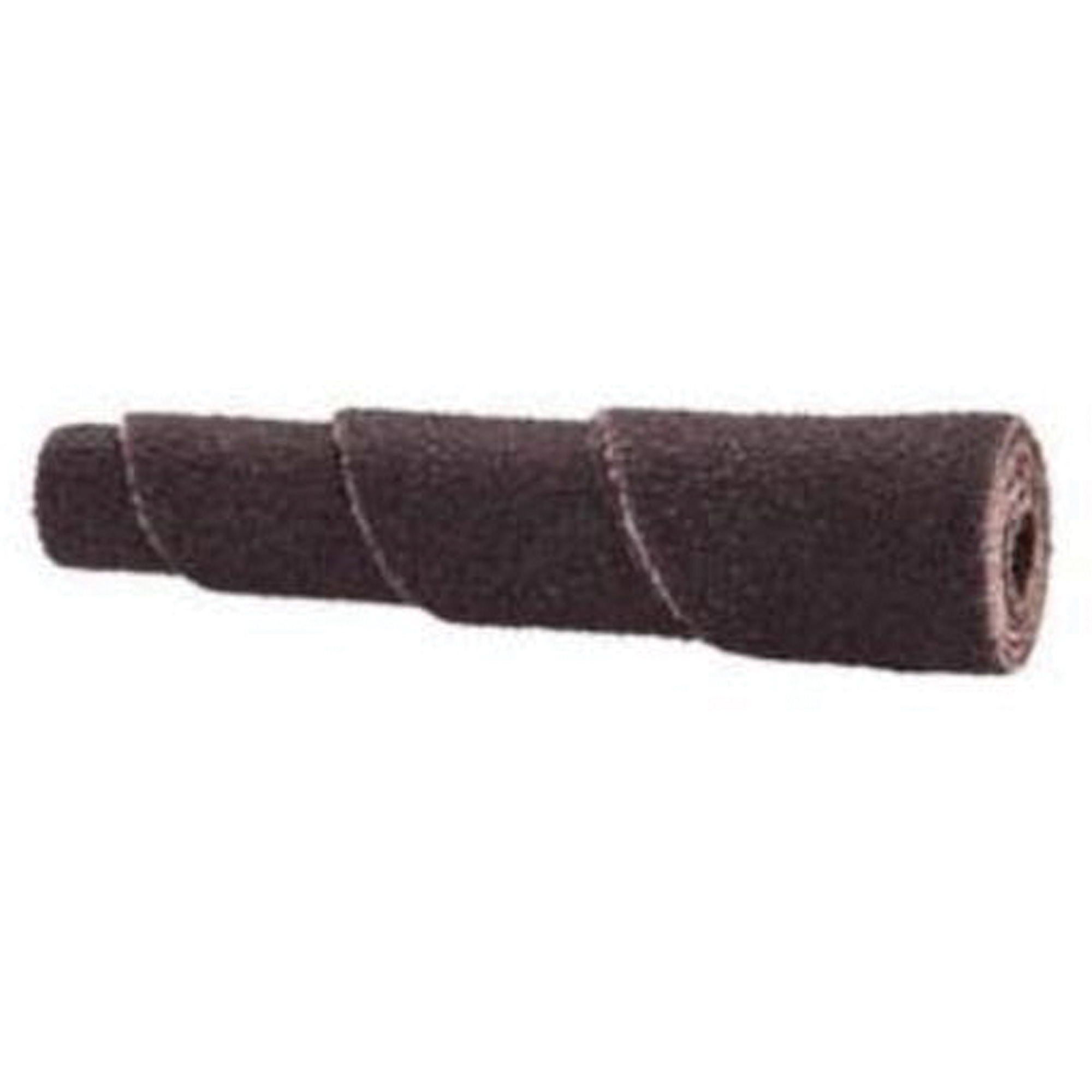 Cartouche de bandes abrasives coniques ALO, 120 Grain, 3/8" dia., Oxyde d'aluminium, 1-1/2" lo, 1/8" Dimension de l'arbre