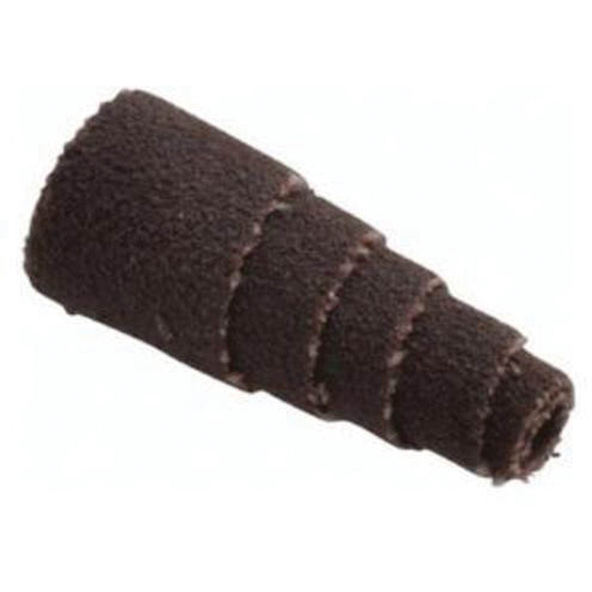 Cartouche de bandes abrasives coniques ALO, 120 Grain, 3/8" dia., Oxyde d'aluminium, 1" lo, 1/8" Dimension de l'arbre