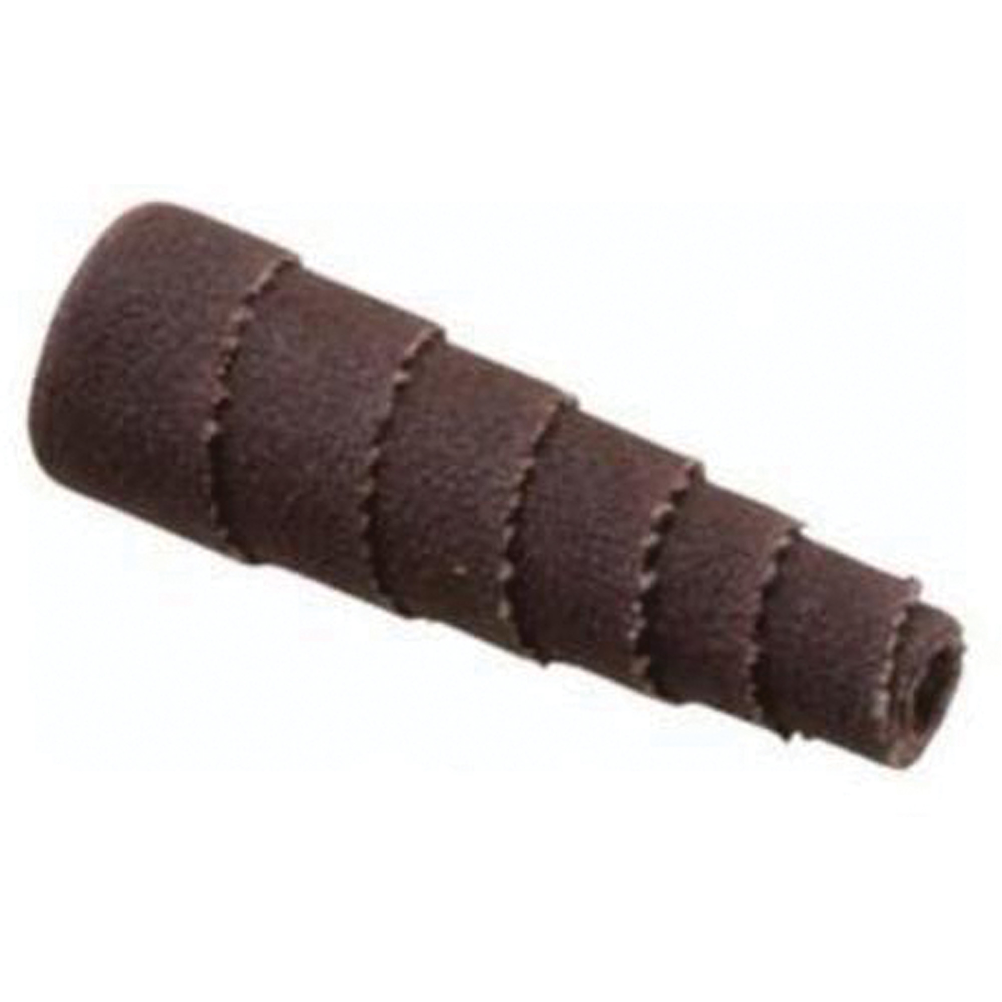 Cartouche de bandes abrasives coniques ALO, 180 Grain, 1/2" dia., Oxyde d'aluminium, 1-1/2" lo, 1/8" Dimension de l'arbre