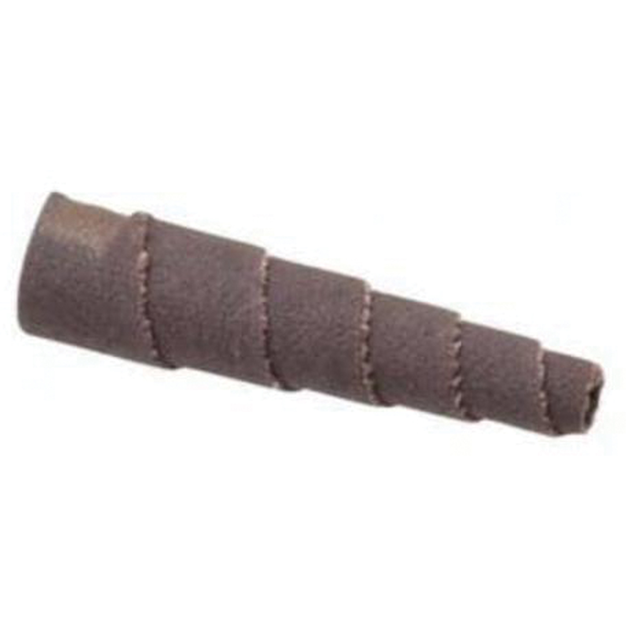 Cartouche de bandes abrasives coniques ALO, 180 Grain, 3/8" dia., Oxyde d'aluminium, 1-1/2" lo, 1/8" Dimension de l'arbre