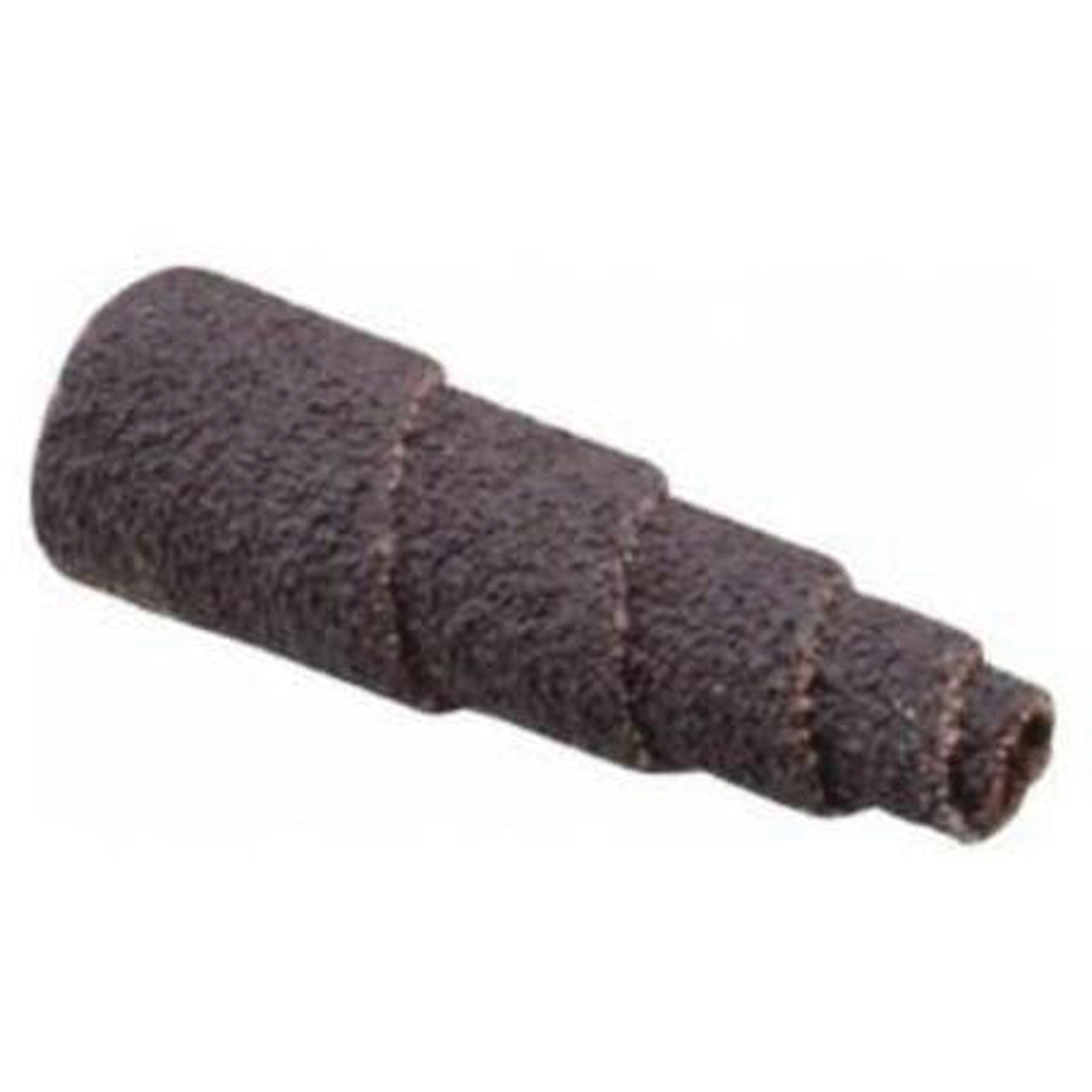 Cartouche de bandes abrasives coniques ALO, 60 Grain, 1/2" dia., Oxyde d'aluminium, 1-1/2" lo, 1/8" Dimension de l'arbre