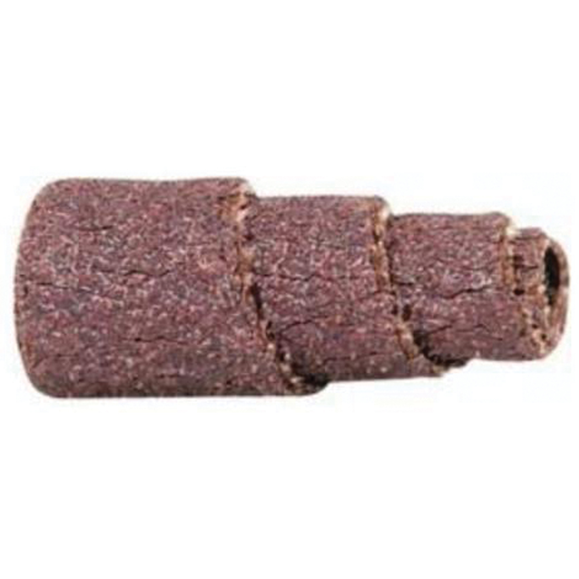Cartouche de bandes abrasives coniques ALO, 60 Grain, 3/8" dia., Oxyde d'aluminium, 1" lo, 1/8" Dimension de l'arbre