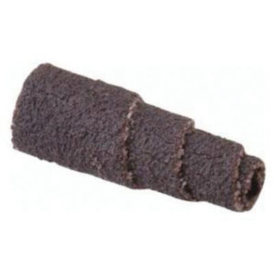 Cartouche de bandes abrasives coniques ALO, 80 Grain, 3/8" dia., Oxyde d'aluminium, 1" lo, 1/8" Dimension de l'arbre