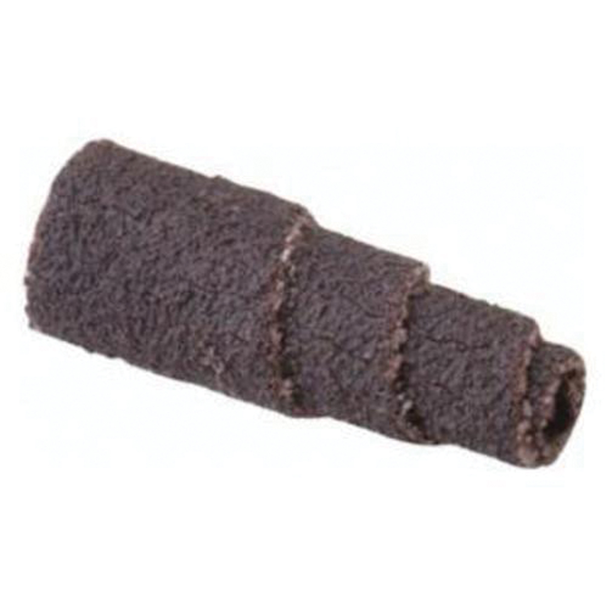 Cartouche de bandes abrasives coniques ALO, 80 Grain, 3/8" dia., Oxyde d'aluminium, 1" lo, 1/8" Dimension de l'arbre