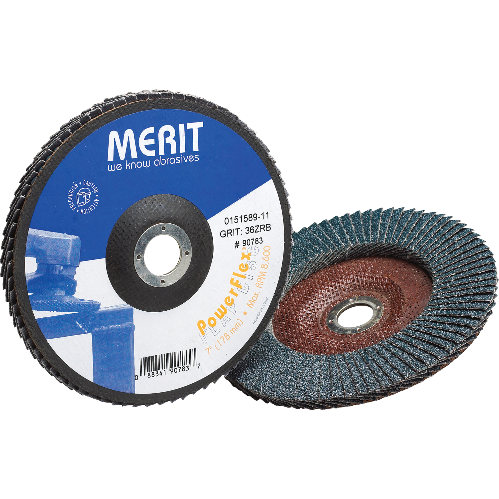Disques à lamelles - Merit Zirconia, 4-1/2" x 7/8", Type 27, Grain 60, Zirconium