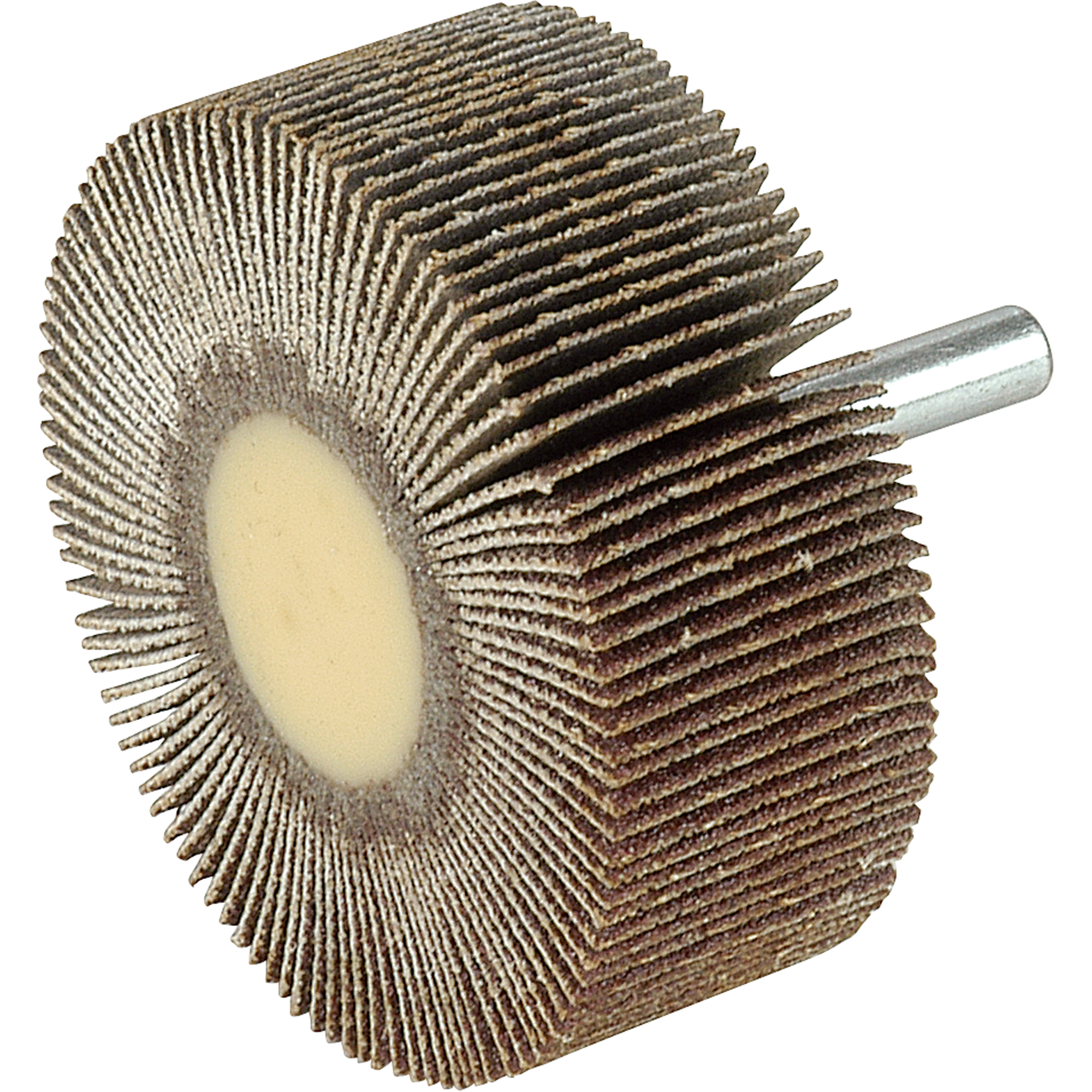 Disques à lamelles - Meules à lamelles abrasives montées, Oxyde d'aluminium/Céramique, Grain 80, 2-1/2" x 1" x 1/4"