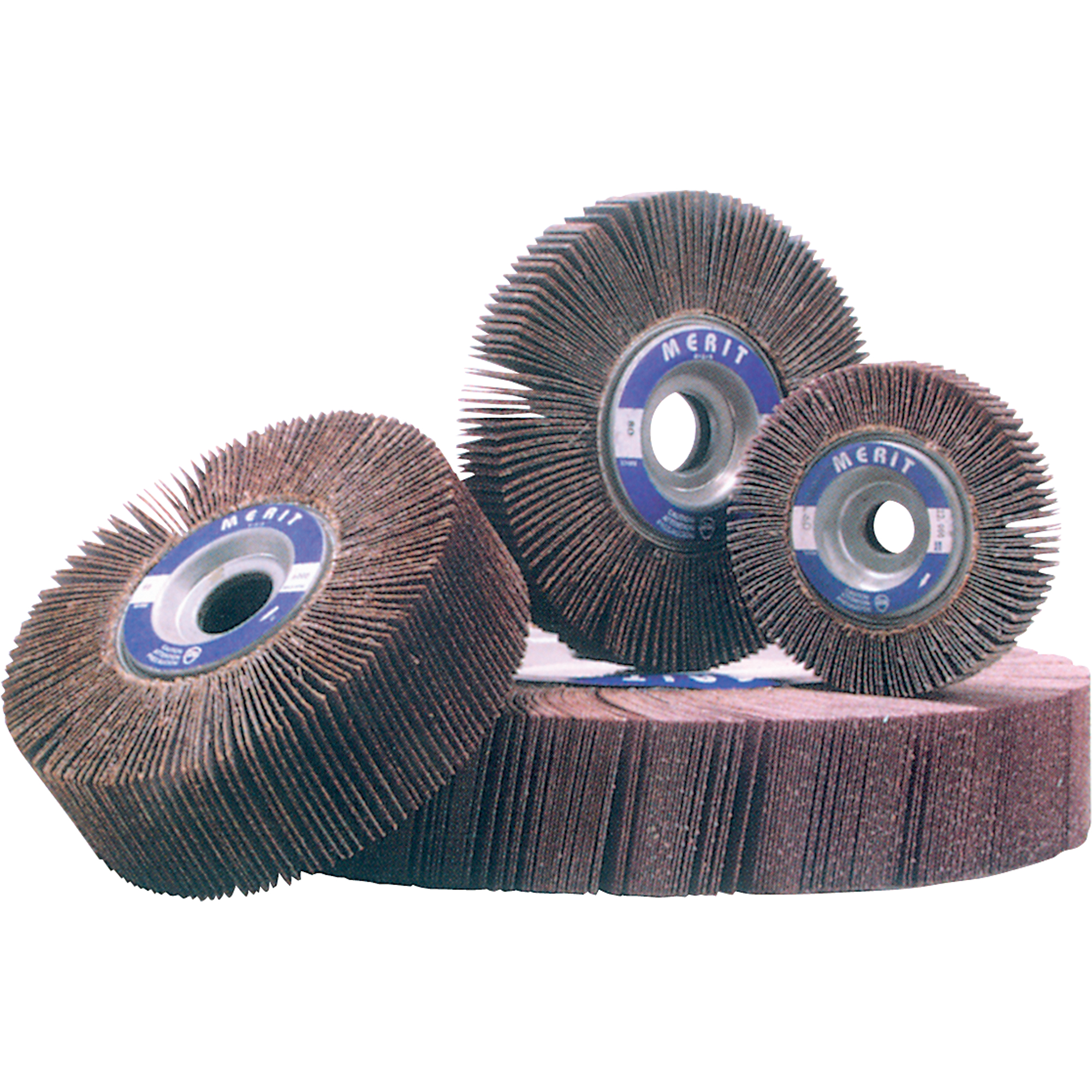 Disques à lamelles - Meules à lamelles abrasives pour meuleuses d'établi, Oxyde d'aluminium/Céramique, Grain 120, 10" x 1" x 1-3/4"