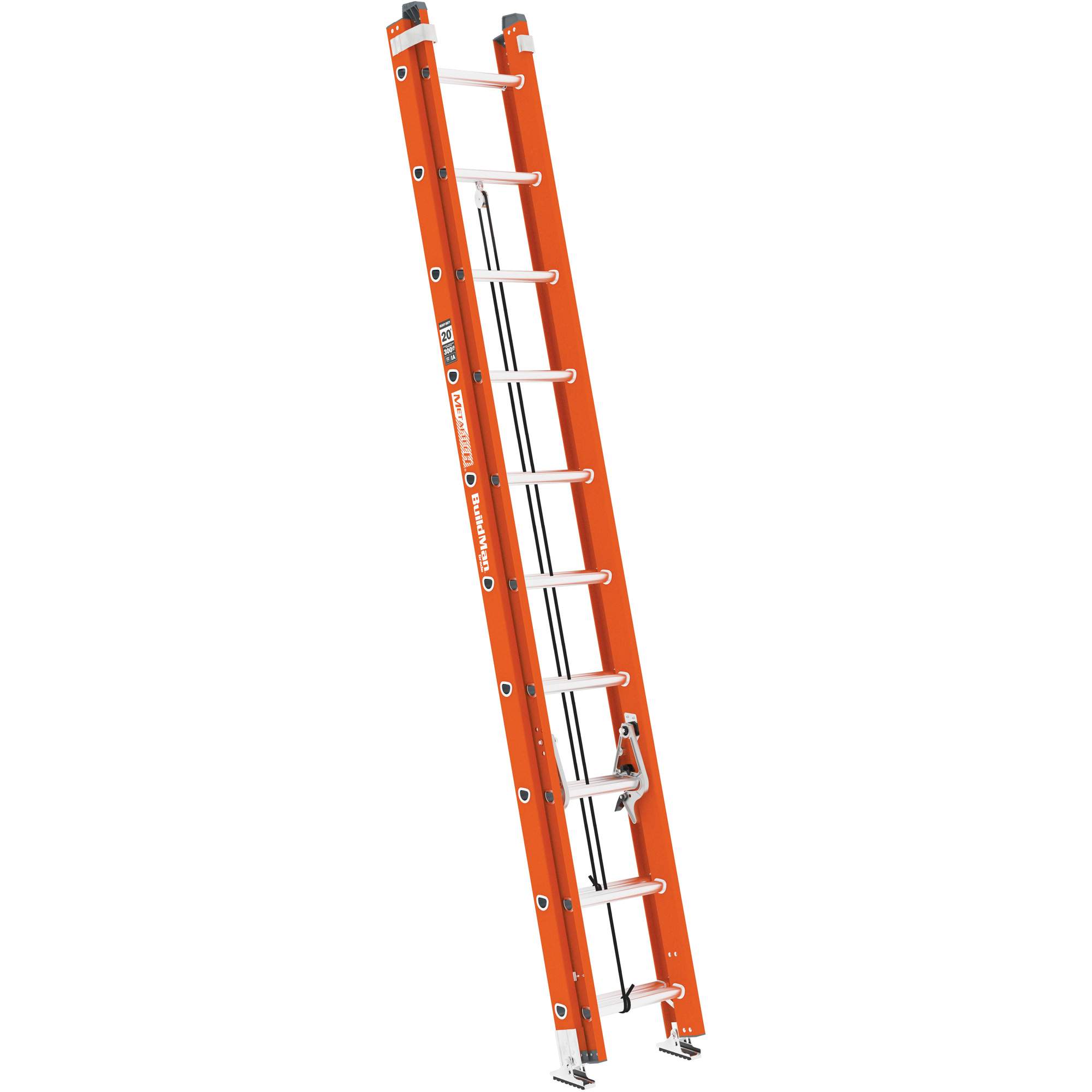 Échelle coulissante BuildManMD, Cap 300 lb, 20' h, Calibre 1A