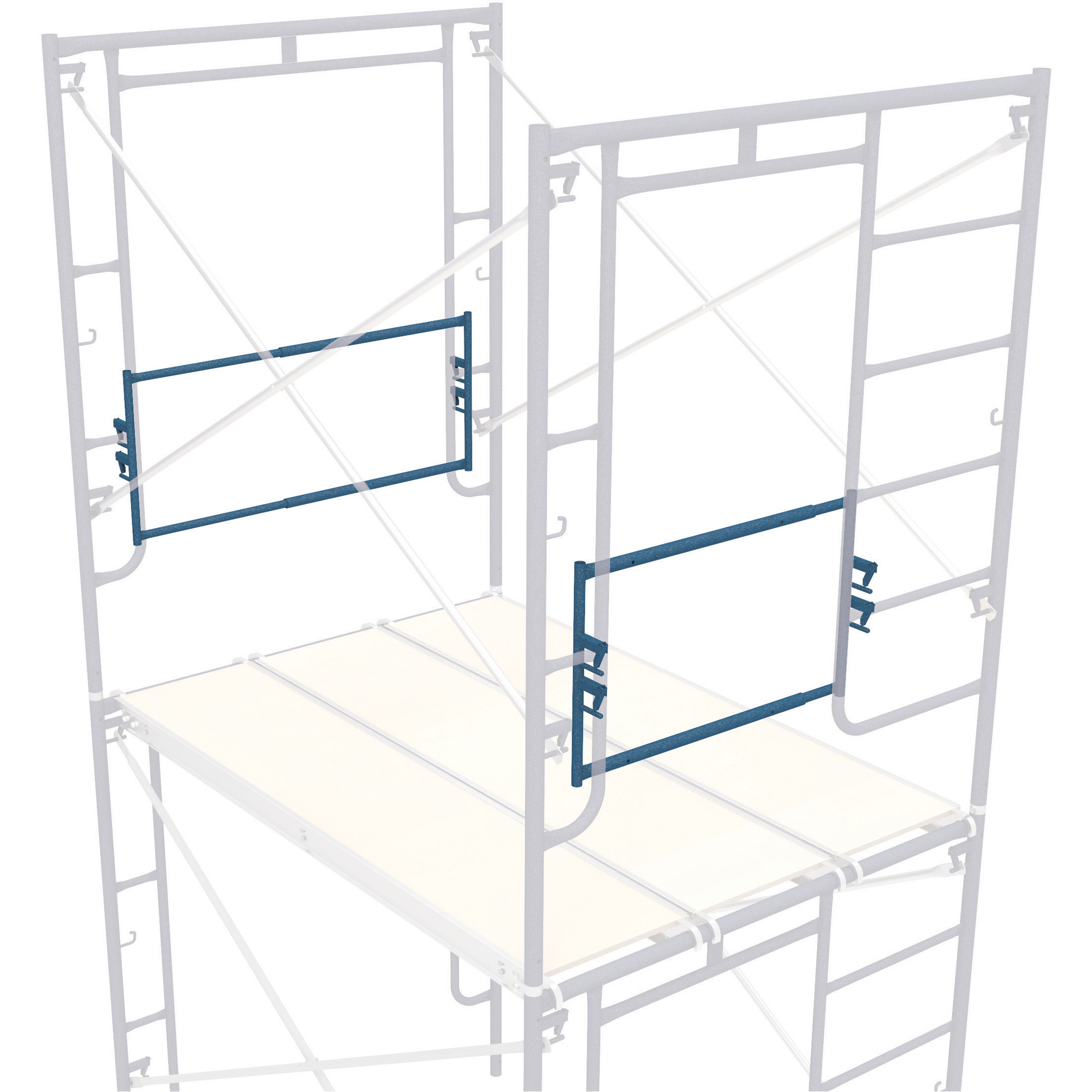 Garde-corps d’extrémité extensible pour l'échafaudage, Barre de retenue, 21" h