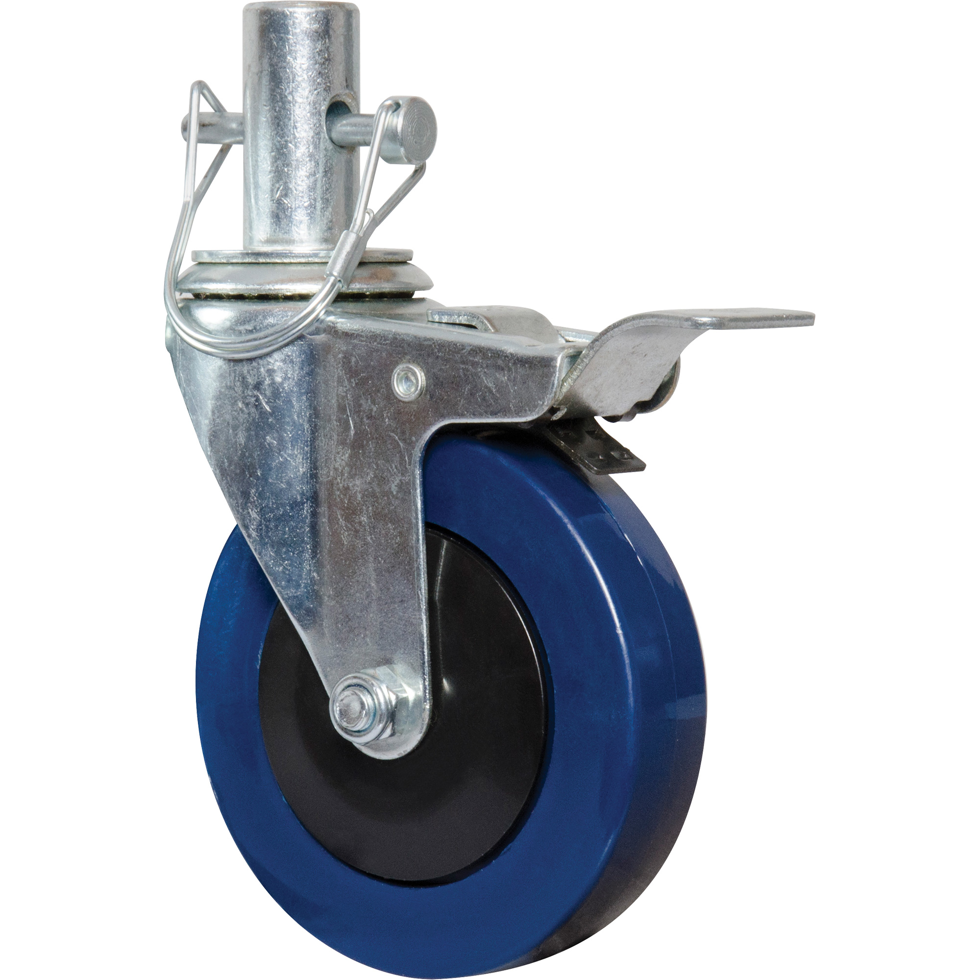 Mini roulette de 4" avec goupille verrouillable