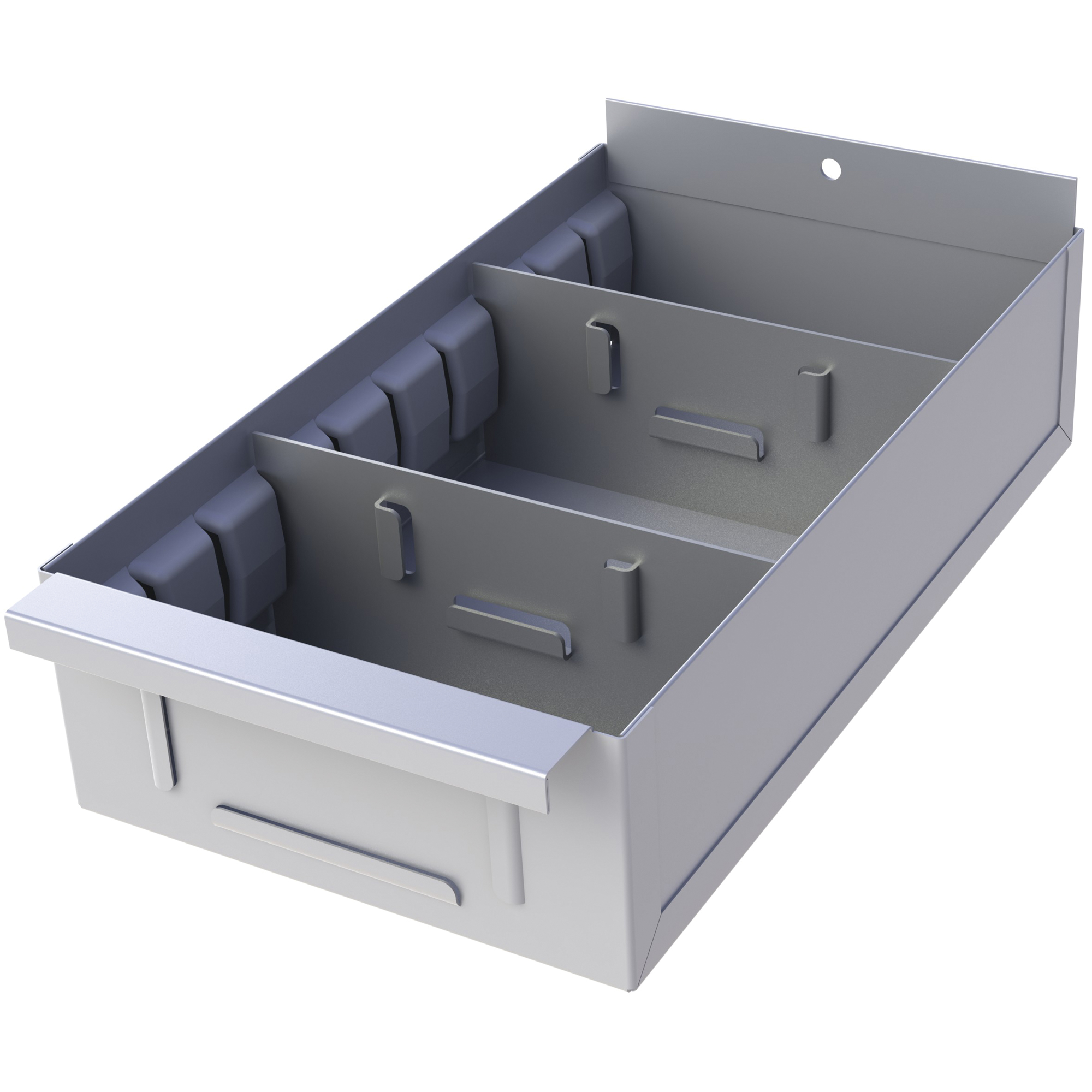 Boîte pour tablette de rayonnage enclenchable Interlok, Acier, 11-5/8" la x 12" p, 2-3/4" h, Gris pâle