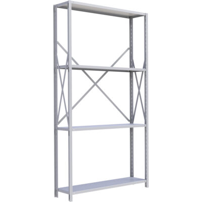 Élément de rayonnage Interlok, Acier, Sans boulons, Capacité 450 lb, 48" la x 88" h x 24" p
