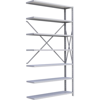 Élément de rayonnage Interlok, Acier, Sans boulons, Capacité 550 lb, 48" la x 88" h x 12" p