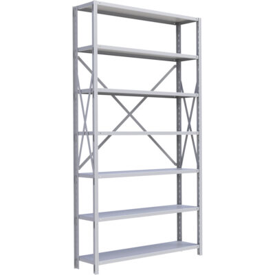 Élément de rayonnage Interlok, Acier, Sans boulons, Capacité 550 lb, 48" la x 88" h x 12" p