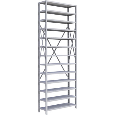 Élément de rayonnage Interlok, Acier, Sans boulons, Capacité 800 lb, 36" la x 100" h x 12" p