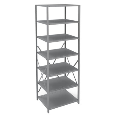 Élément de rayonnage Interlok, Acier, Sans boulons, Capacité 800 lb, 36" la x 100" h x 24" p