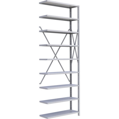 Élément de rayonnage Interlok, Acier, Sans boulons, Capacité 800 lb, 36" la x 100" h x 24" p