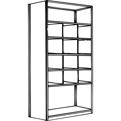 Élément de rayonnage Interlok, Acier, Sans boulons, Capacité 800 lb, 36" la x 100" h x 24" p