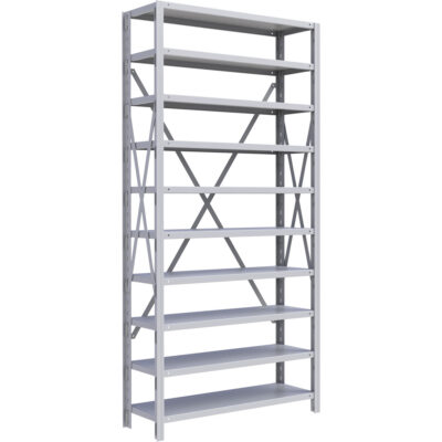 Élément de rayonnage Interlok, Acier, Sans boulons, Capacité 800 lb, 36" la x 76" h x 12" p