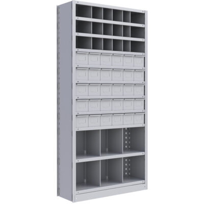 Élément de rayonnage Interlok, Acier, Sans boulons, Capacité 800 lb, 36" la x 76" h x 12" p