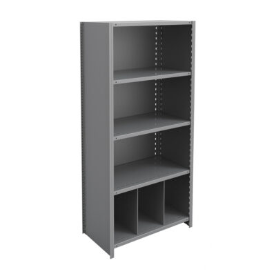 Élément de rayonnage Interlok, Acier, Sans boulons, Capacité 800 lb, 36" la x 76" h x 18" p