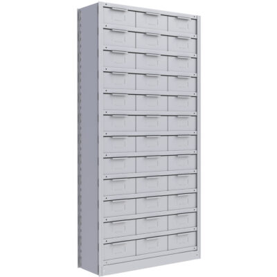Élément de rayonnage Interlok, Acier, Sans boulons, Capacité 800 lb, 36" la x 76" h x 18" p