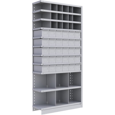 Élément de rayonnage Interlok, Acier, Sans boulons, Capacité 800 lb, 36" la x 76" h x 18" p