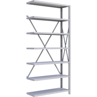 Élément de rayonnage Interlok, Acier, Sans boulons, Capacité 800 lb, 36" la x 76" h x 24" p
