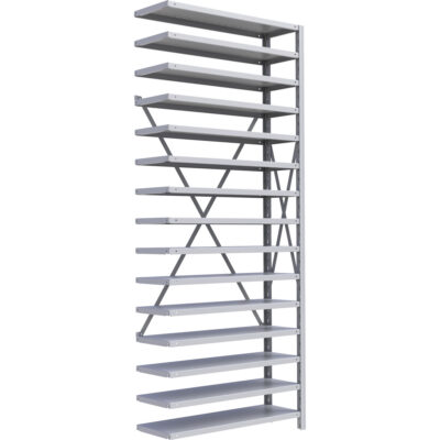Élément de rayonnage Interlok, Acier, Sans boulons, Capacité 800 lb, 36" la x 88" h x 12" p