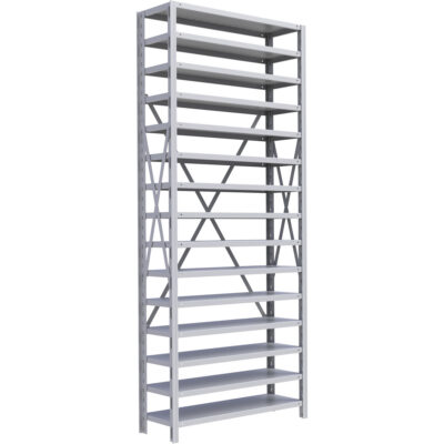Élément de rayonnage Interlok, Acier, Sans boulons, Capacité 800 lb, 36" la x 88" h x 12" p