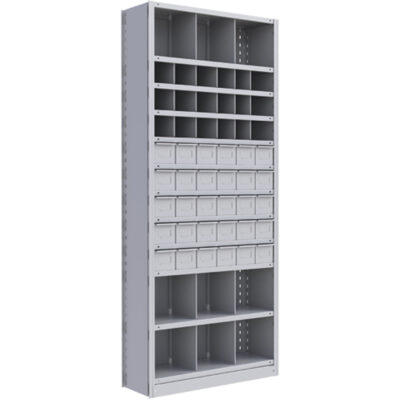 Élément de rayonnage Interlok, Acier, Sans boulons, Capacité 800 lb, 36" la x 88" h x 18" p