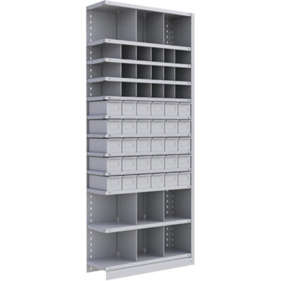 Élément de rayonnage Interlok, Acier, Sans boulons, Capacité 800 lb, 36" la x 88" h x 18" p
