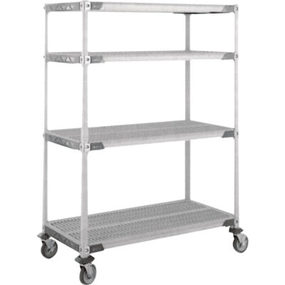 Chariot MetroMax iMD sur roulettes à tige, 4 tiers, 18" x 69" x 36", Capacité 900 lb