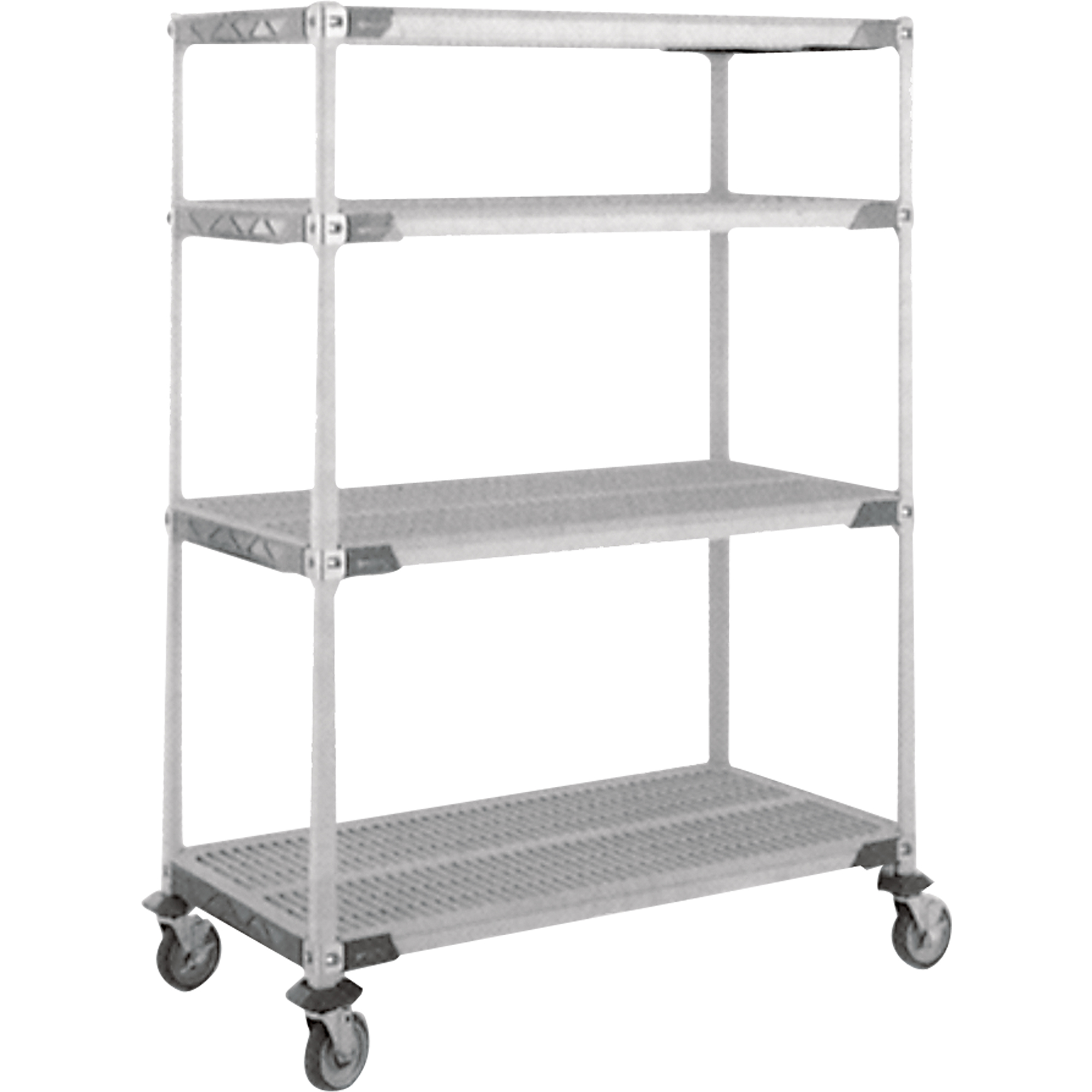 Chariot MetroMax iMD sur roulettes à tige, 4 tiers, 18" x 69" x 36", Capacité 900 lb