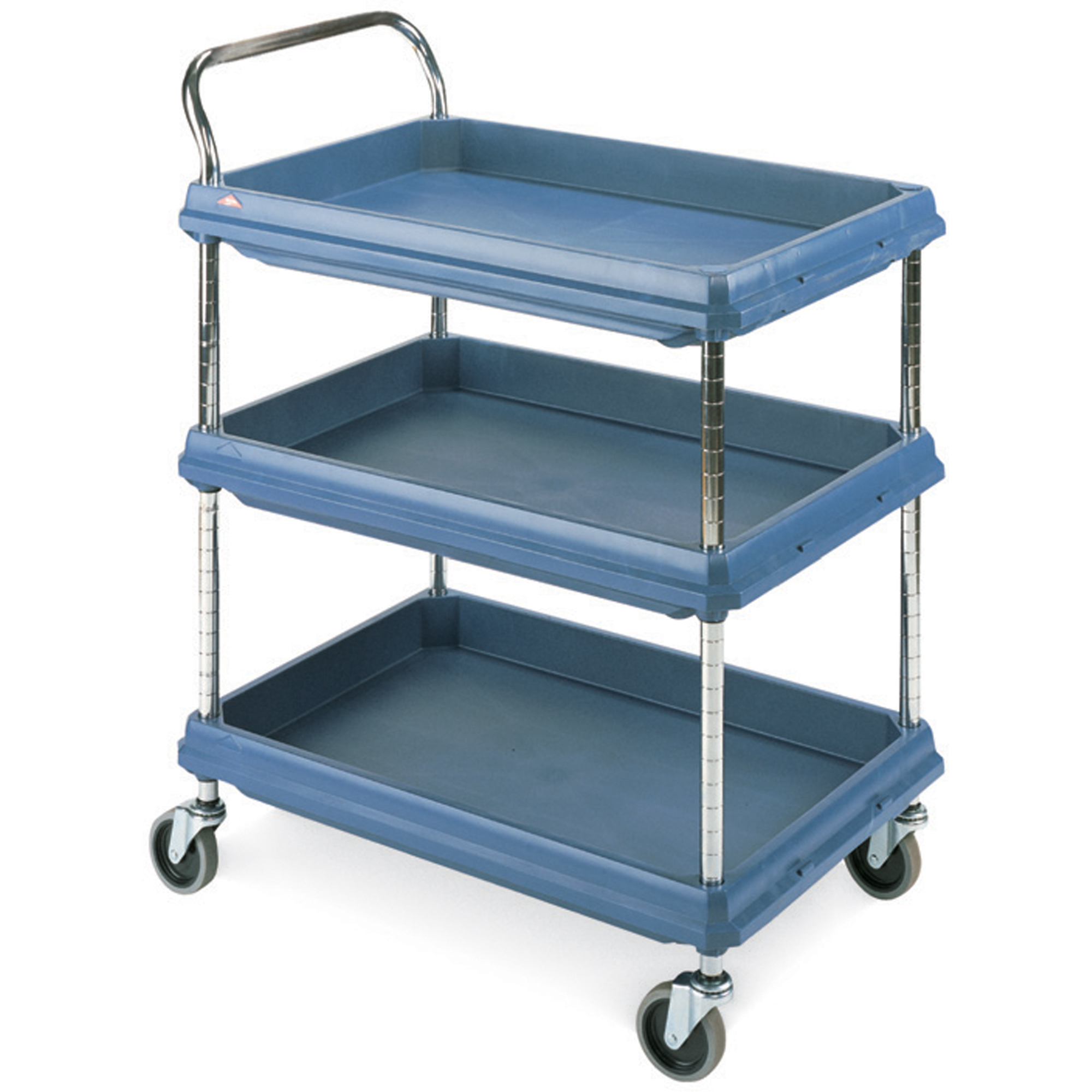 Chariots utilitaires à rebords élevés, 3 tiers, 21" x 41" x 33", Capacité 400 lb