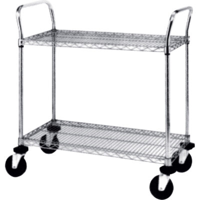 Chariots utilitaires de qualité industrielle, Chromé, 18" x 39" x 36", Capacité 900 lb