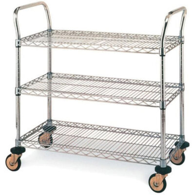 Chariots utilitaires standards, Acier inoxydable, 18" x 39" x 30", Capacité 500 lb