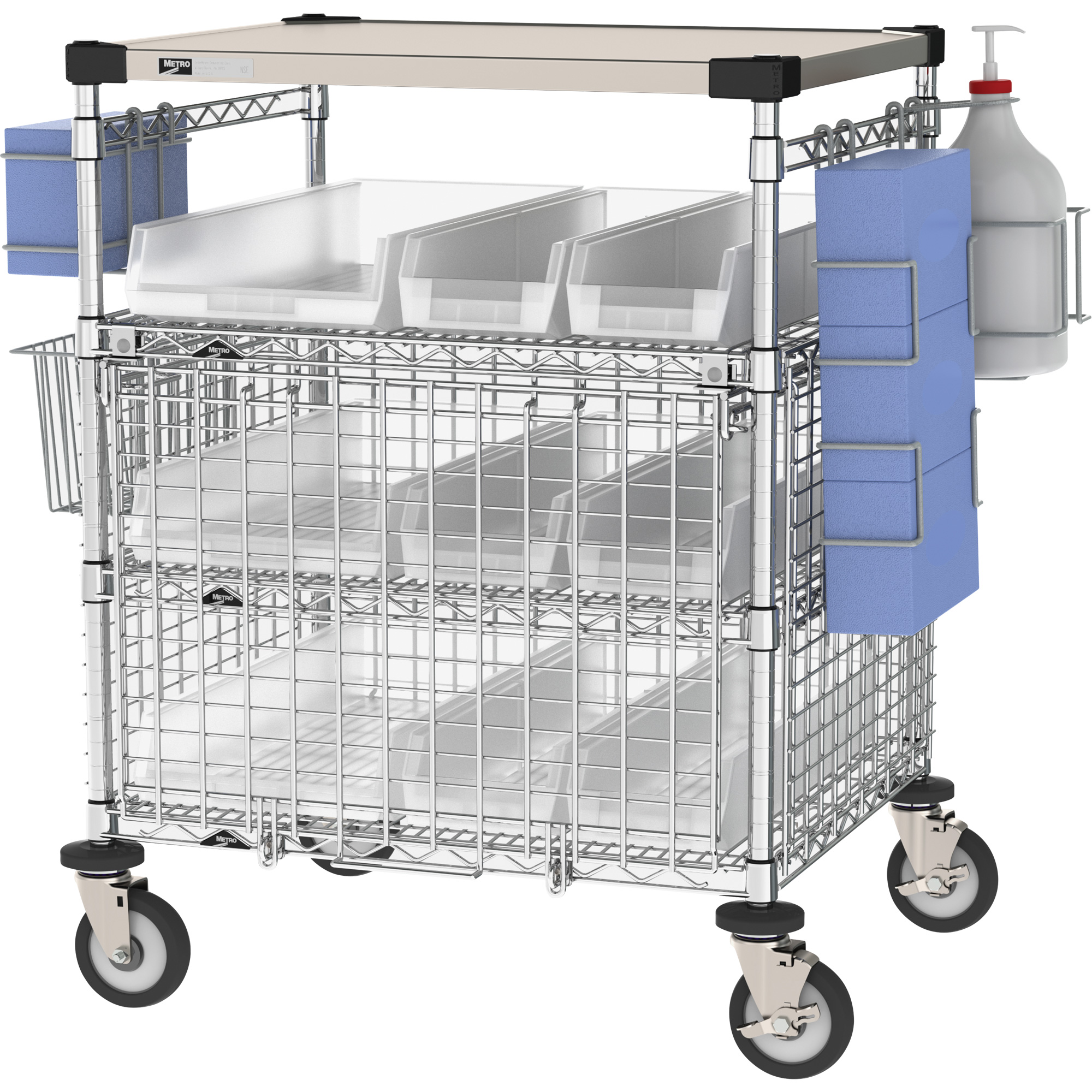 Poste d'EPI pour réception, Acier inoxydable, 43" x 40" x 24", Capacité 900 lb