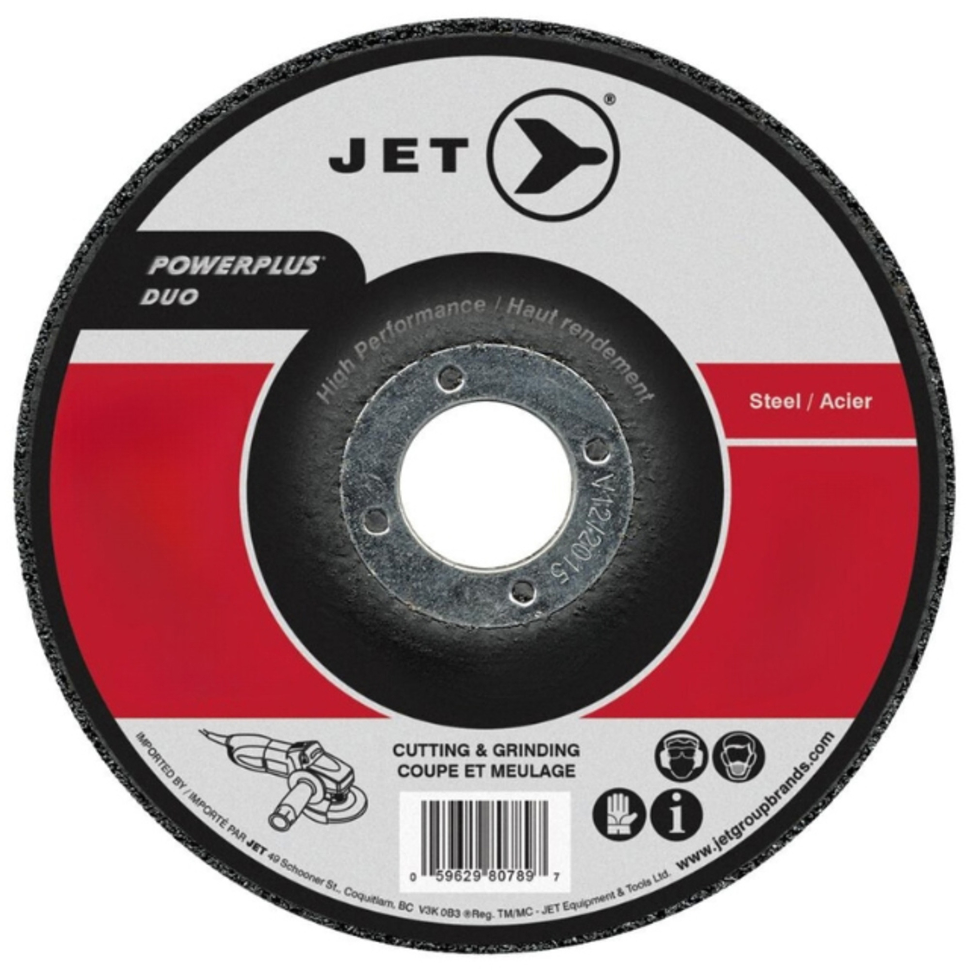 Meule A24R POWERPLUS, 9" x 1/4", Arbre 7/8", Type 27