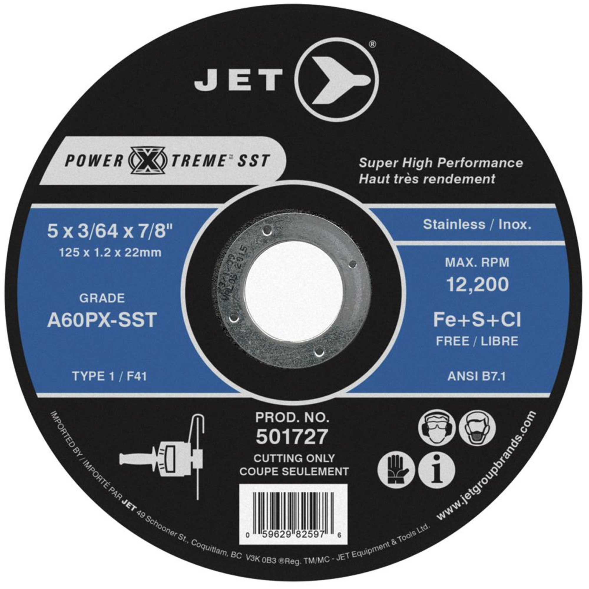 Meules à tronçonner Power-Xtreme SST, 4-1/2" x 3/64", Arbre de 7/8", Type 1, 13 300 Tr/min