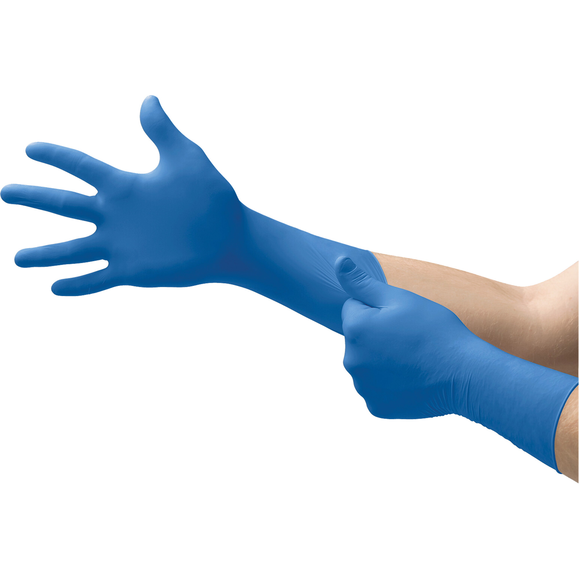Gants d’examen médical MicroflexMD SafeGripMC SG-375, T-Grand, Latex, 11 mils, Sans poudre, Bleu, Classe 2