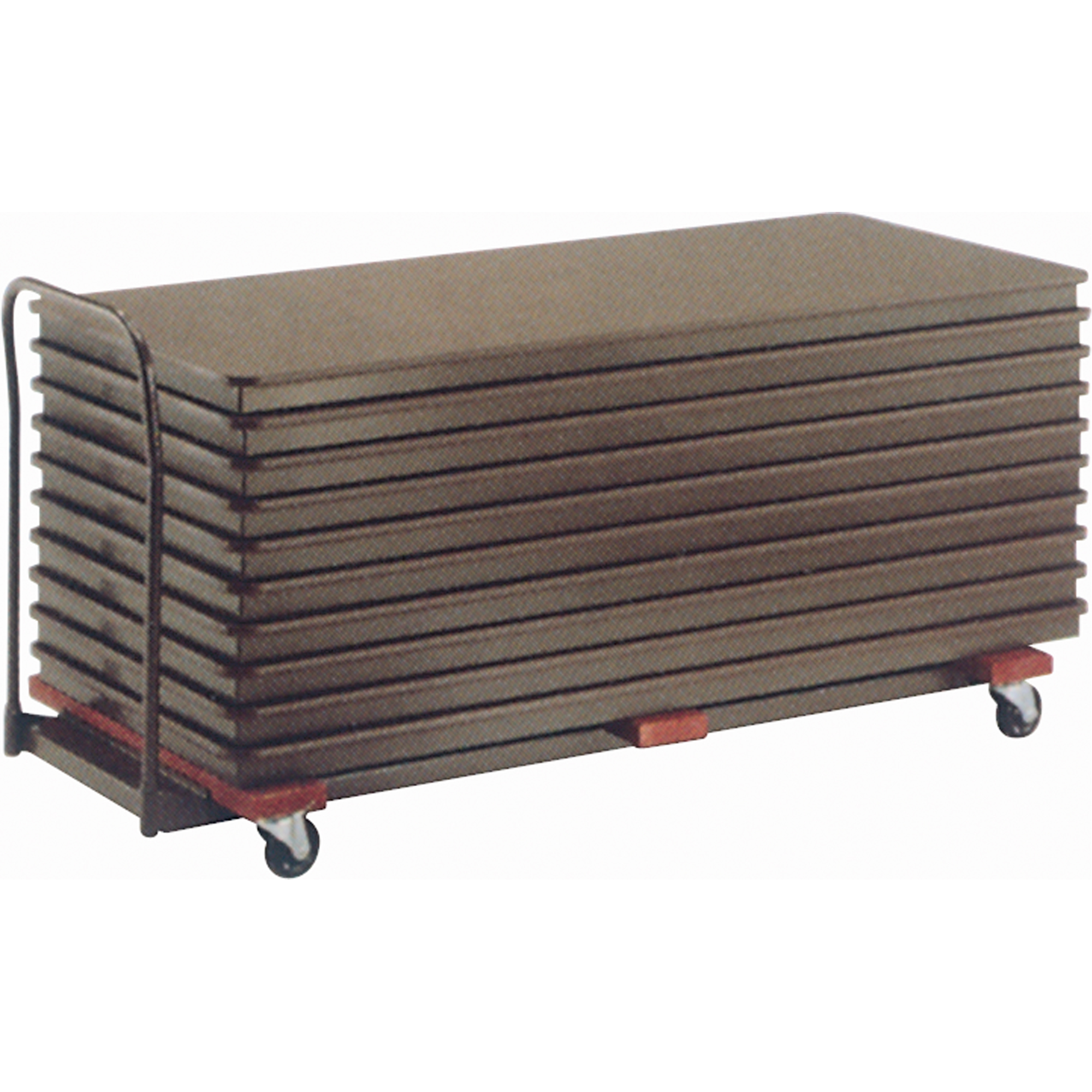 Chariots de table empilables plats, 97,5" la x 31,25" p x 36,25" h