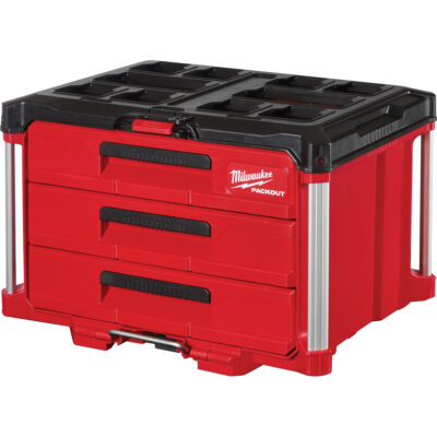 Boîte à outils avec 3 tiroirs PackoutMC, 16-1/3" x 14-1/3" x 22-1/5", Noir/Rouge