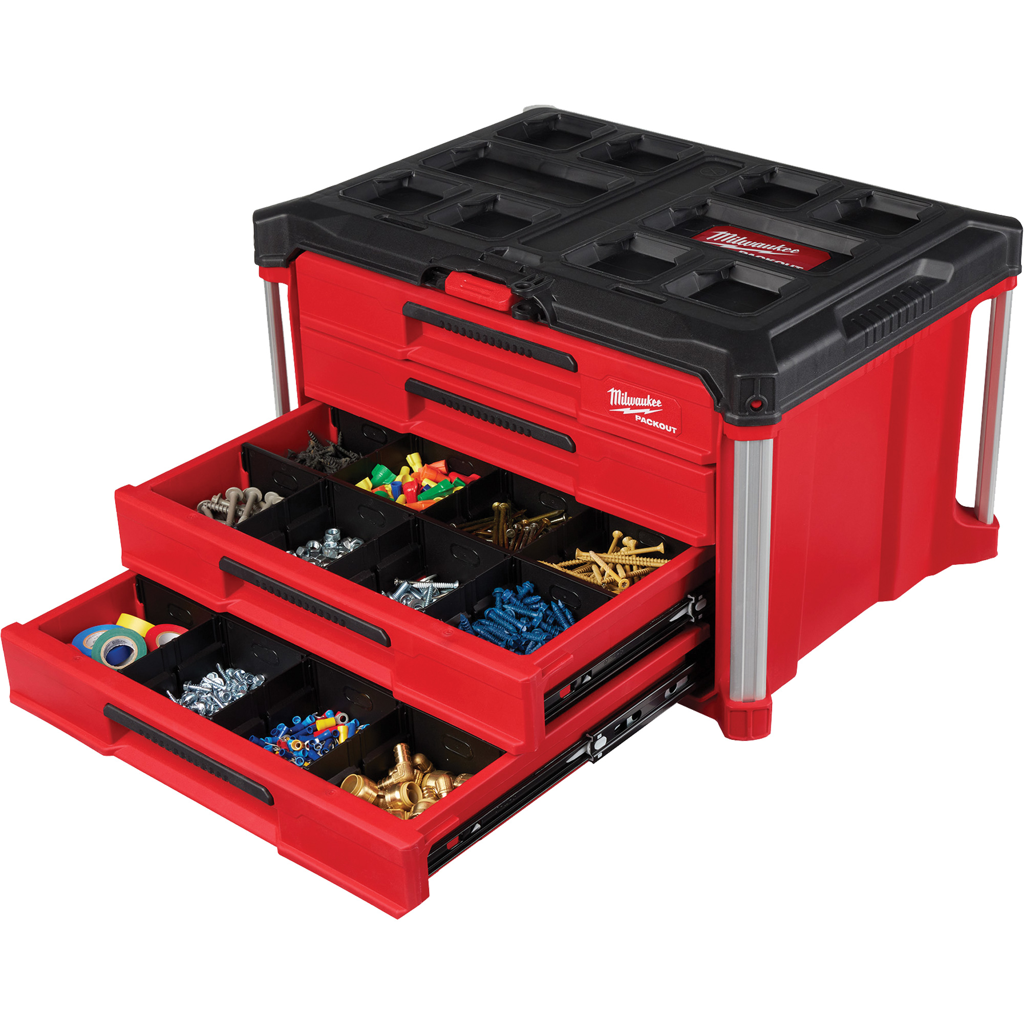 Boîte à outils avec 4 tiroirs PackOutMC, 16-3/10" x 22-1/5" x 14-3/10", Rouge
