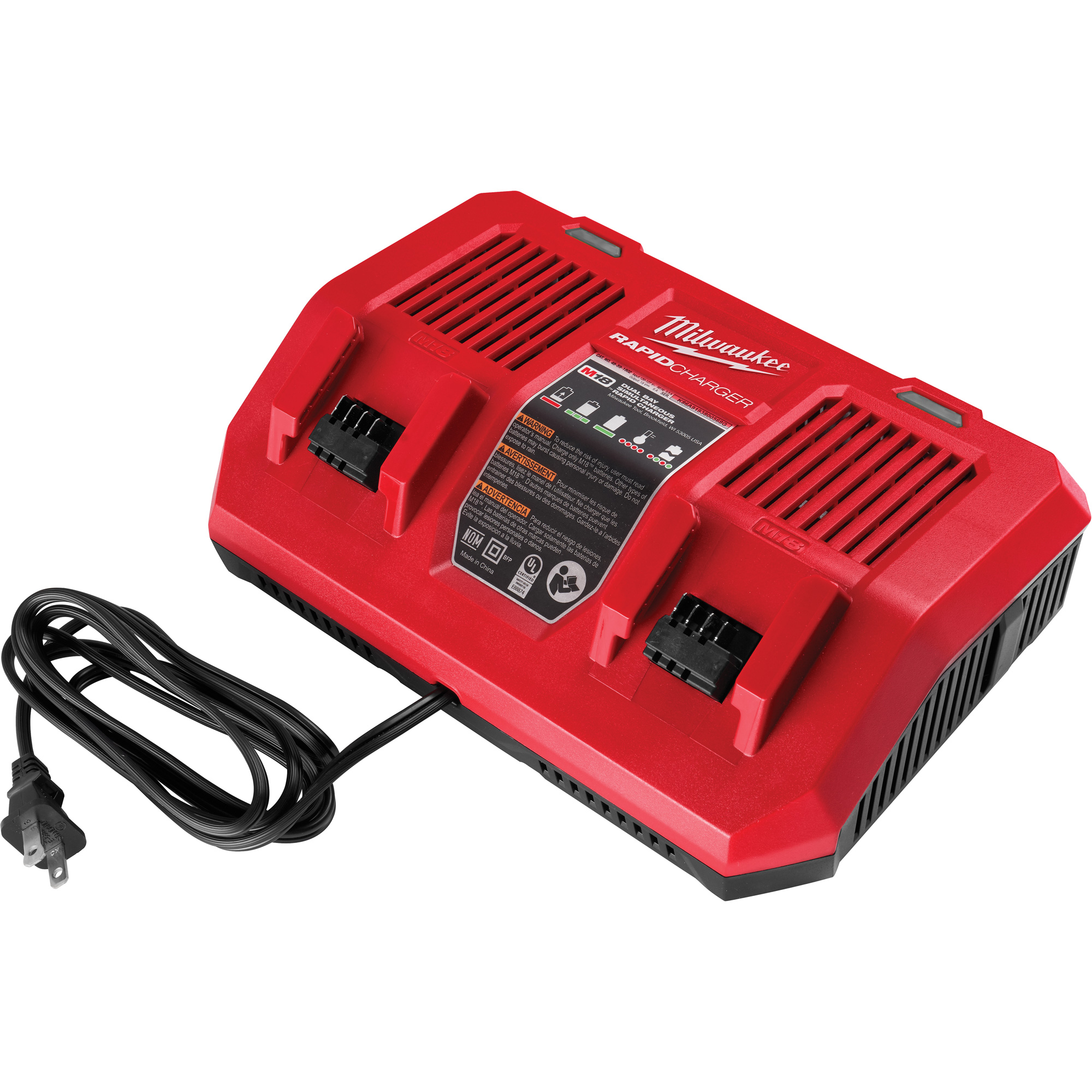 Chargeur rapide simultané double port M18MC, 18 V, Lithium-ion