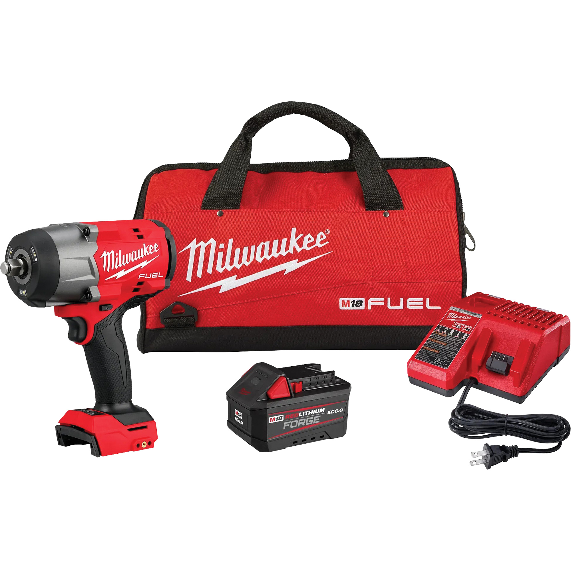Clé à choc à couple élevé M18MC FuelMC avec ensemble d'anneau à friction RedlithiumMC ForgeMC, 18 V, Mandrin 1/2"